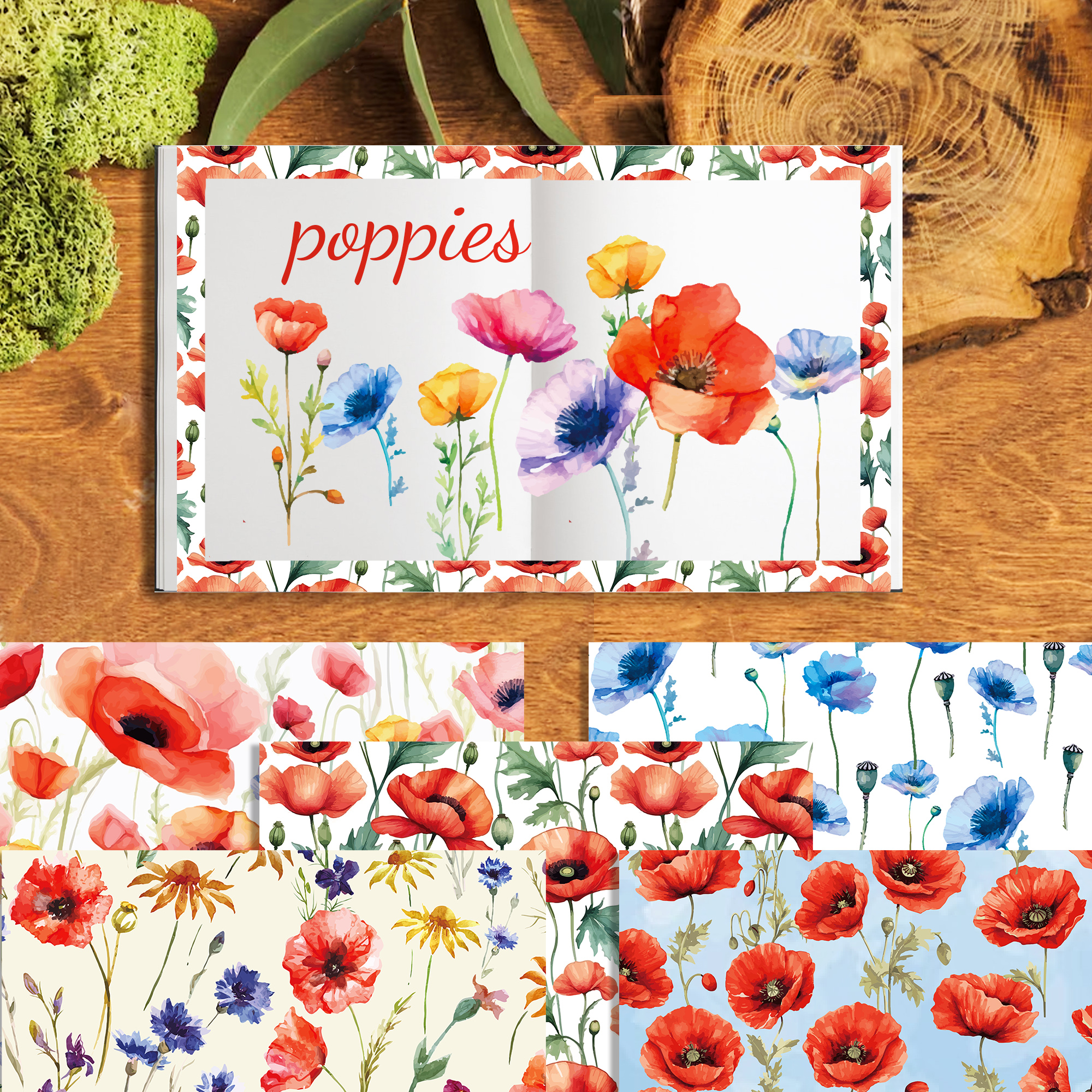 24pcs 30*30cm Poppy Red Flower - огляд і ціна Photography Paper