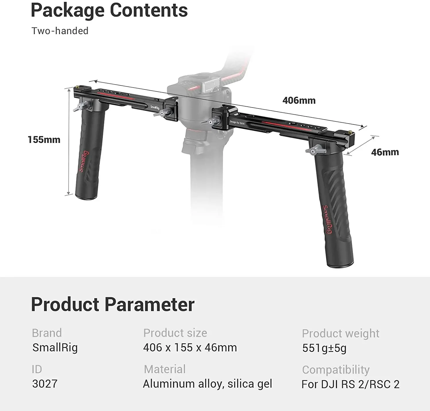 SmallRig 3027 Adjustable Dual  - огляд і ціна Handheld Stabilizer Gimbal