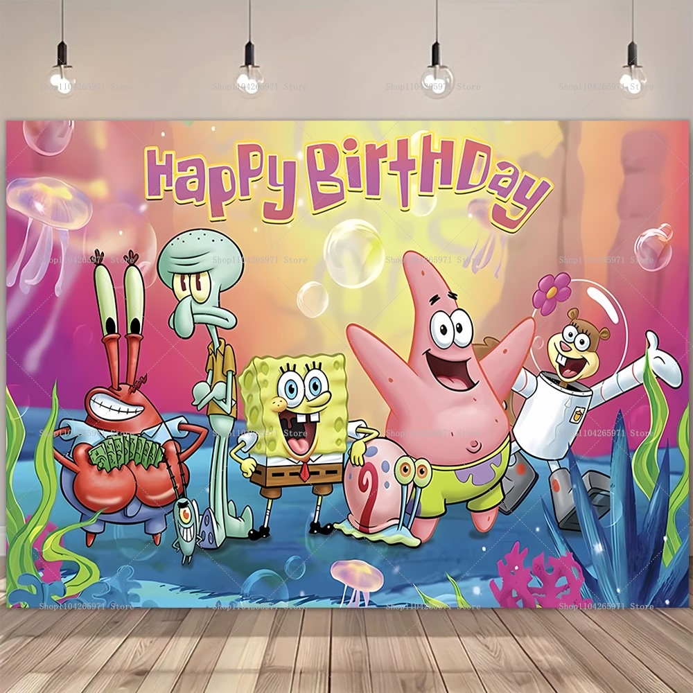 SpongeBob Party Backdrop Banne - огляд і ціна Photography Sport