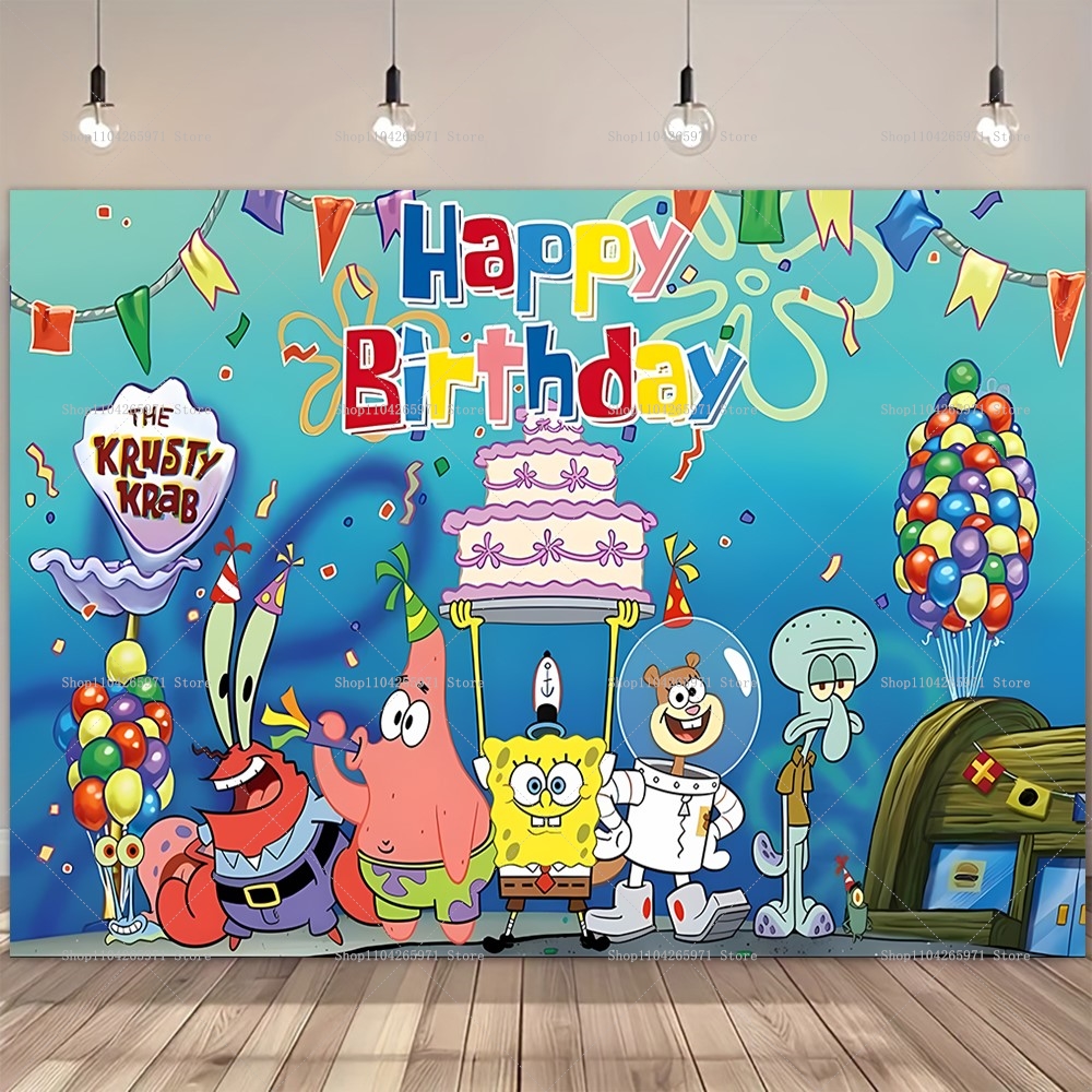 SpongeBob Party Backdrop Banne - огляд і ціна Photography Sport