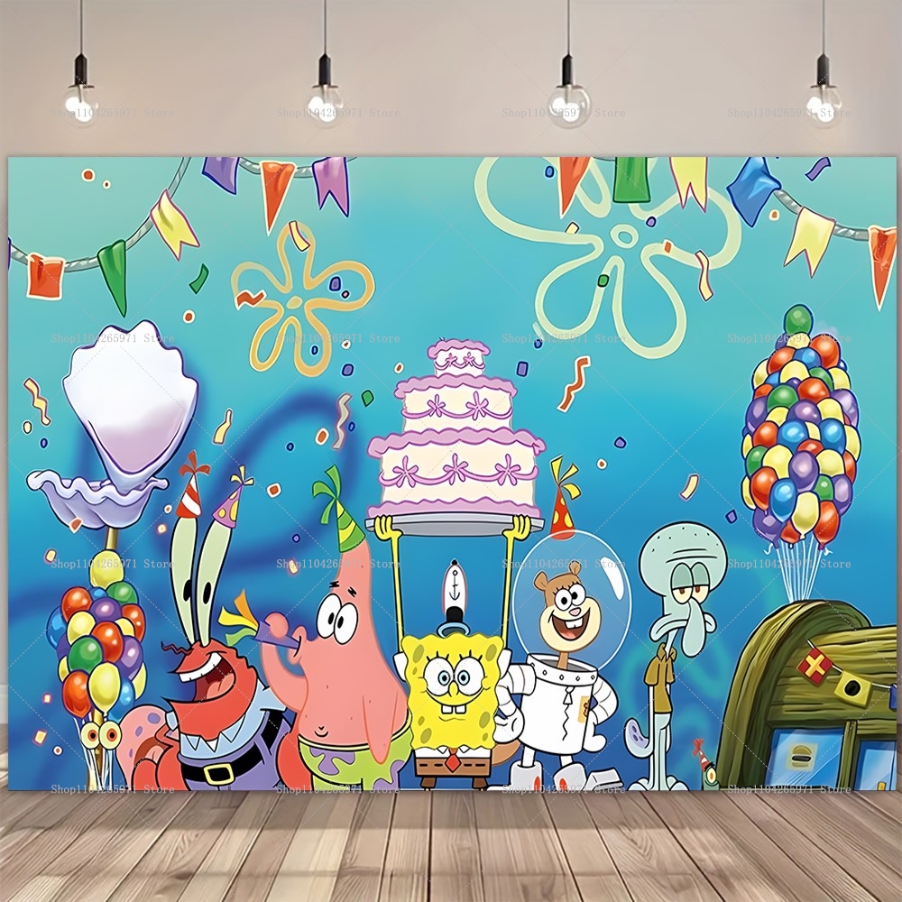SpongeBob Party Backdrop Banne - огляд і ціна Photography Sport