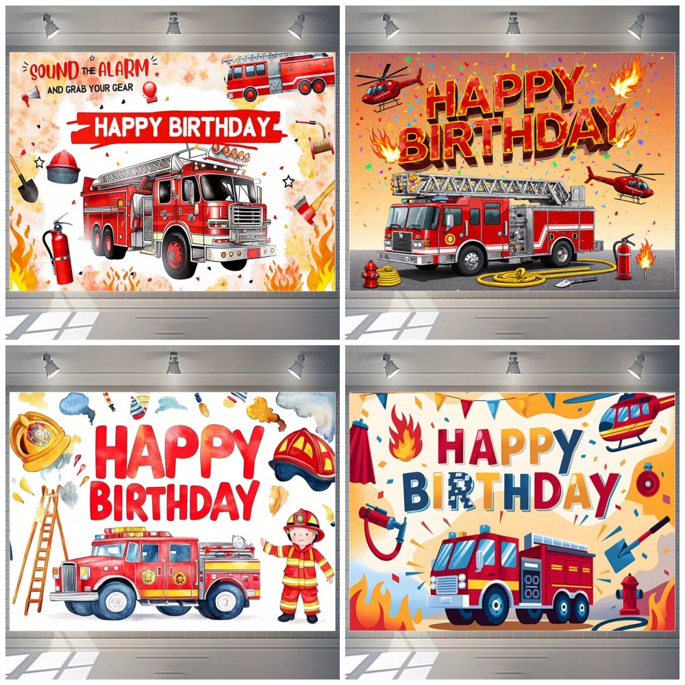 Cartoon Firetruck Theme Boy Bi - огляд і ціна Photography Sport
