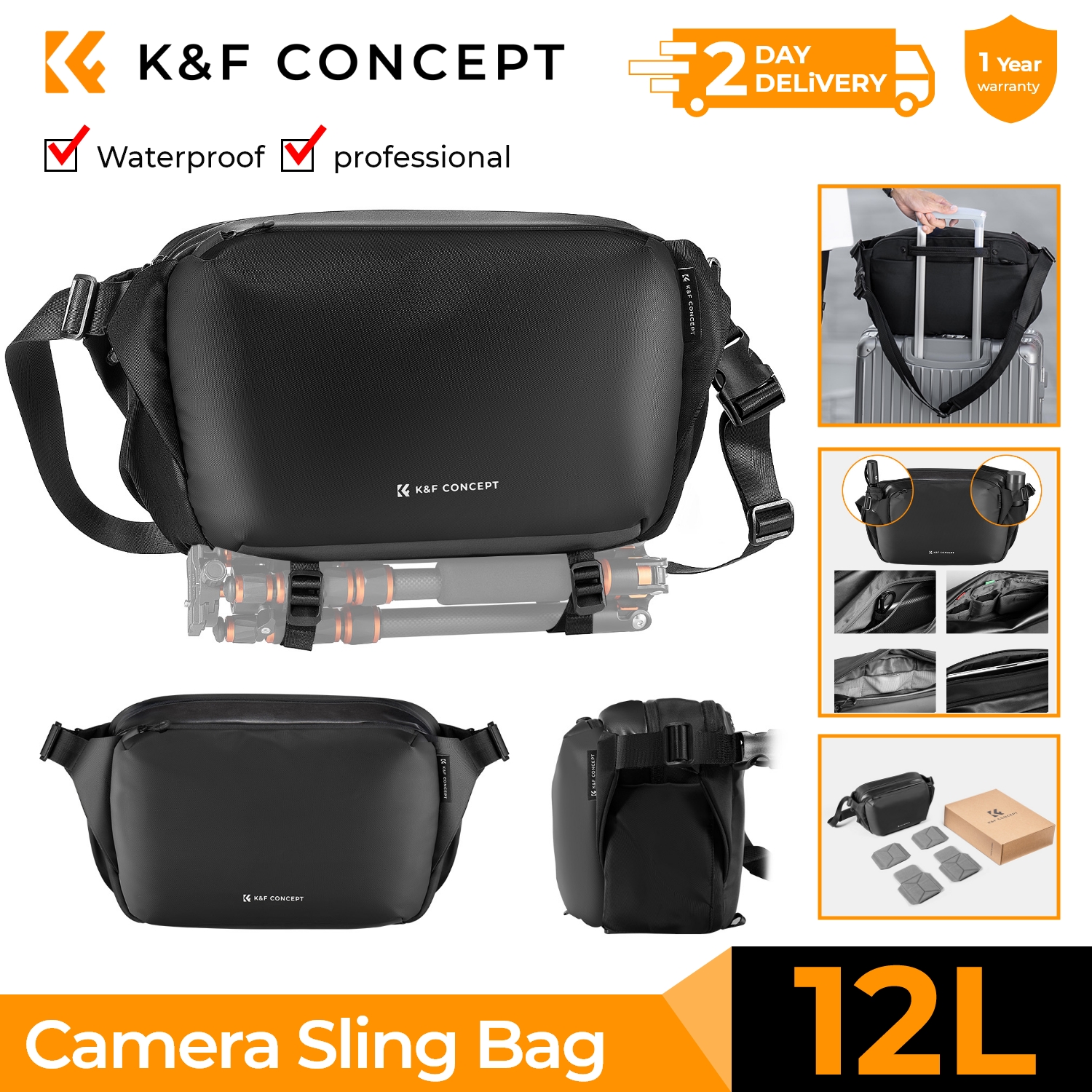 K&F CONCEPT 12L/10L Camera Sli - огляд і ціна Camera Bag Waterproof