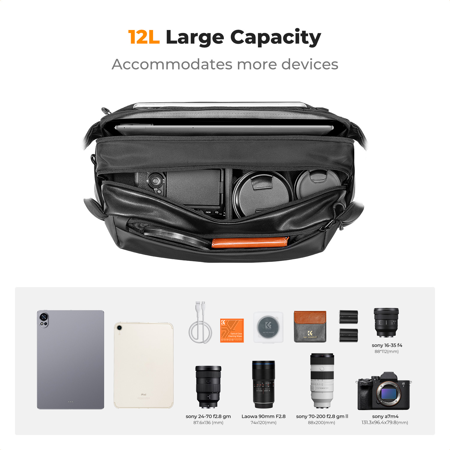 K&F CONCEPT 12L/10L Camera Sli - огляд і ціна Camera Bag Waterproof