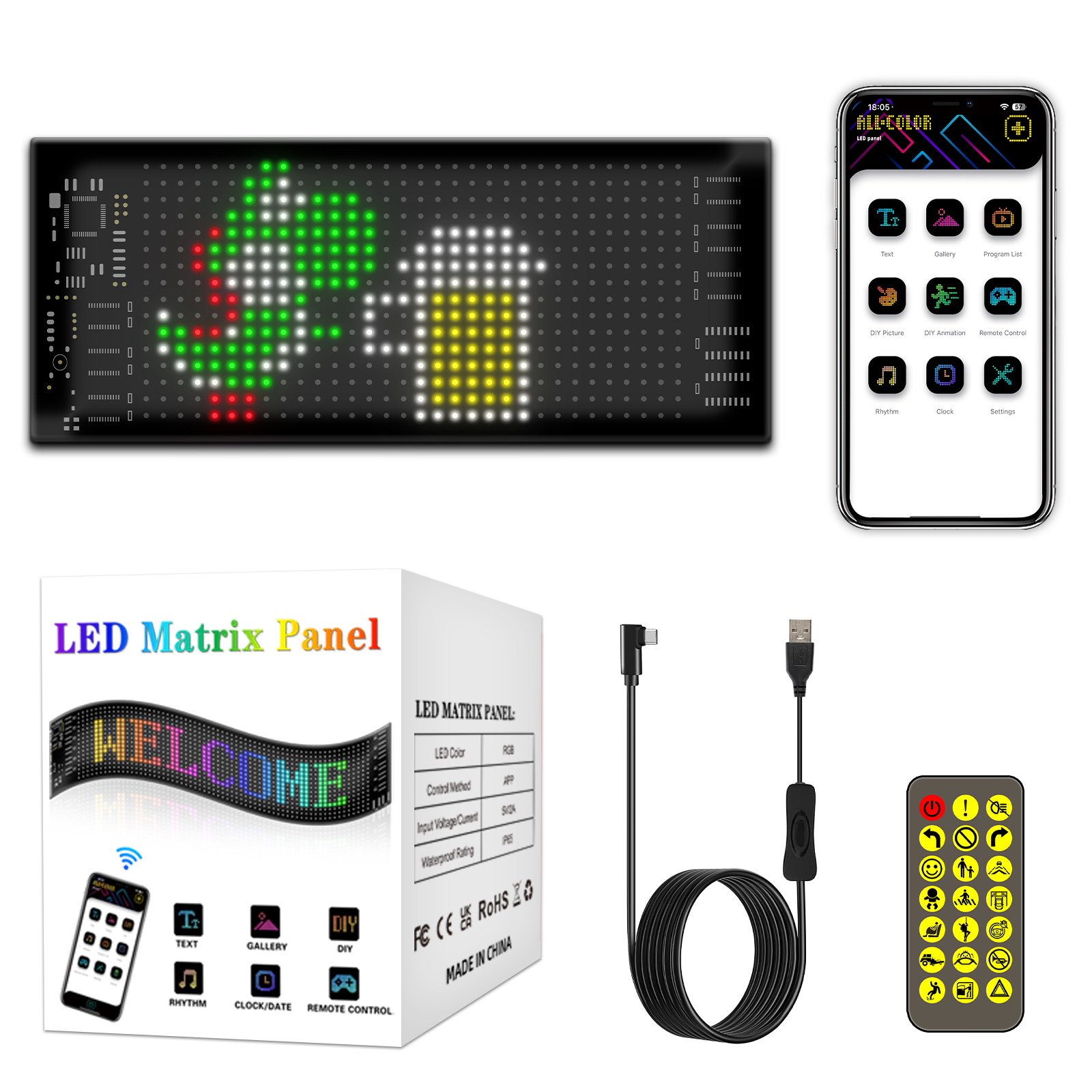 Programmable Flexible LED Sign - огляд і ціна Video Led Light Panel