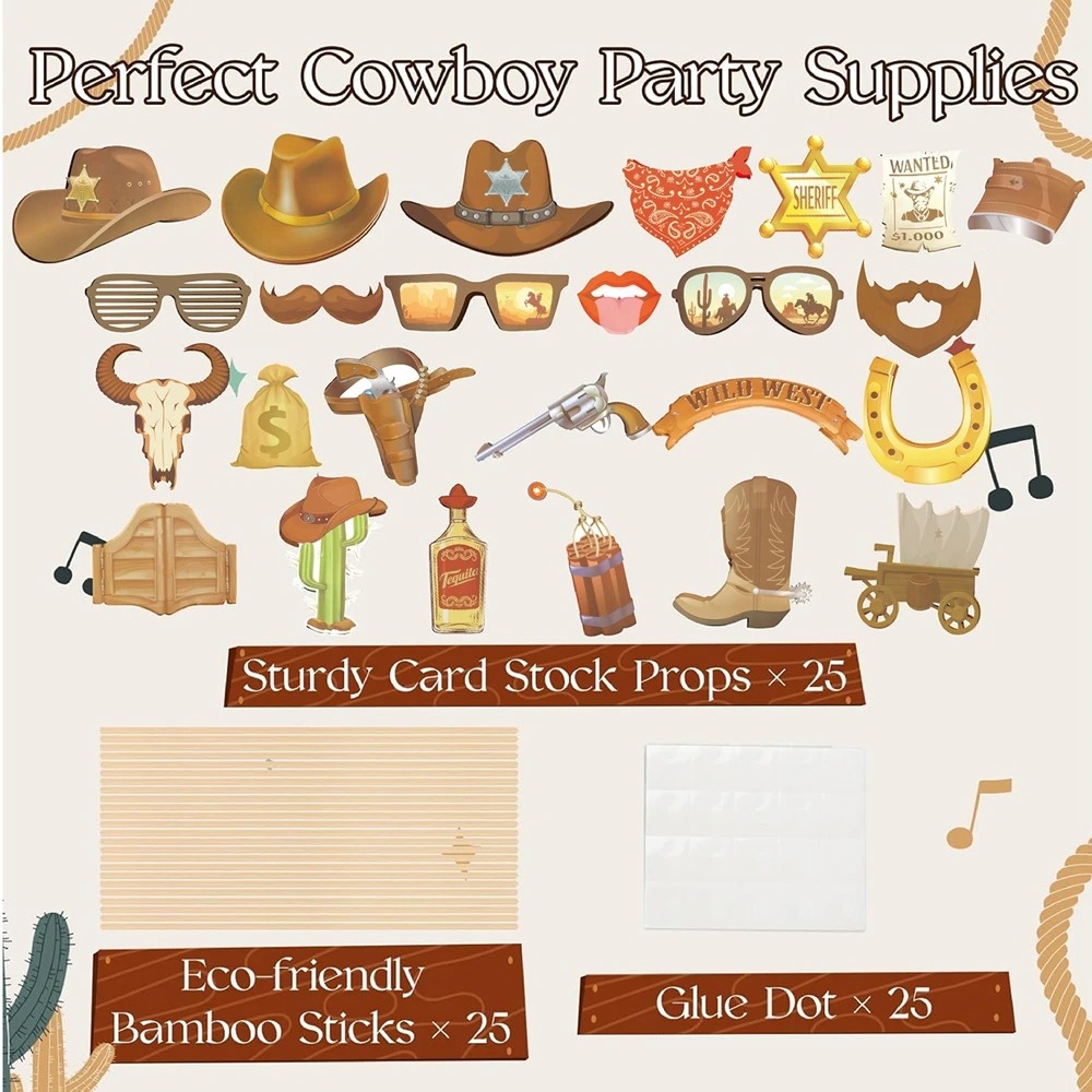 Wild West Cowboy Photo Booth P - огляд і ціна Photography Prompt