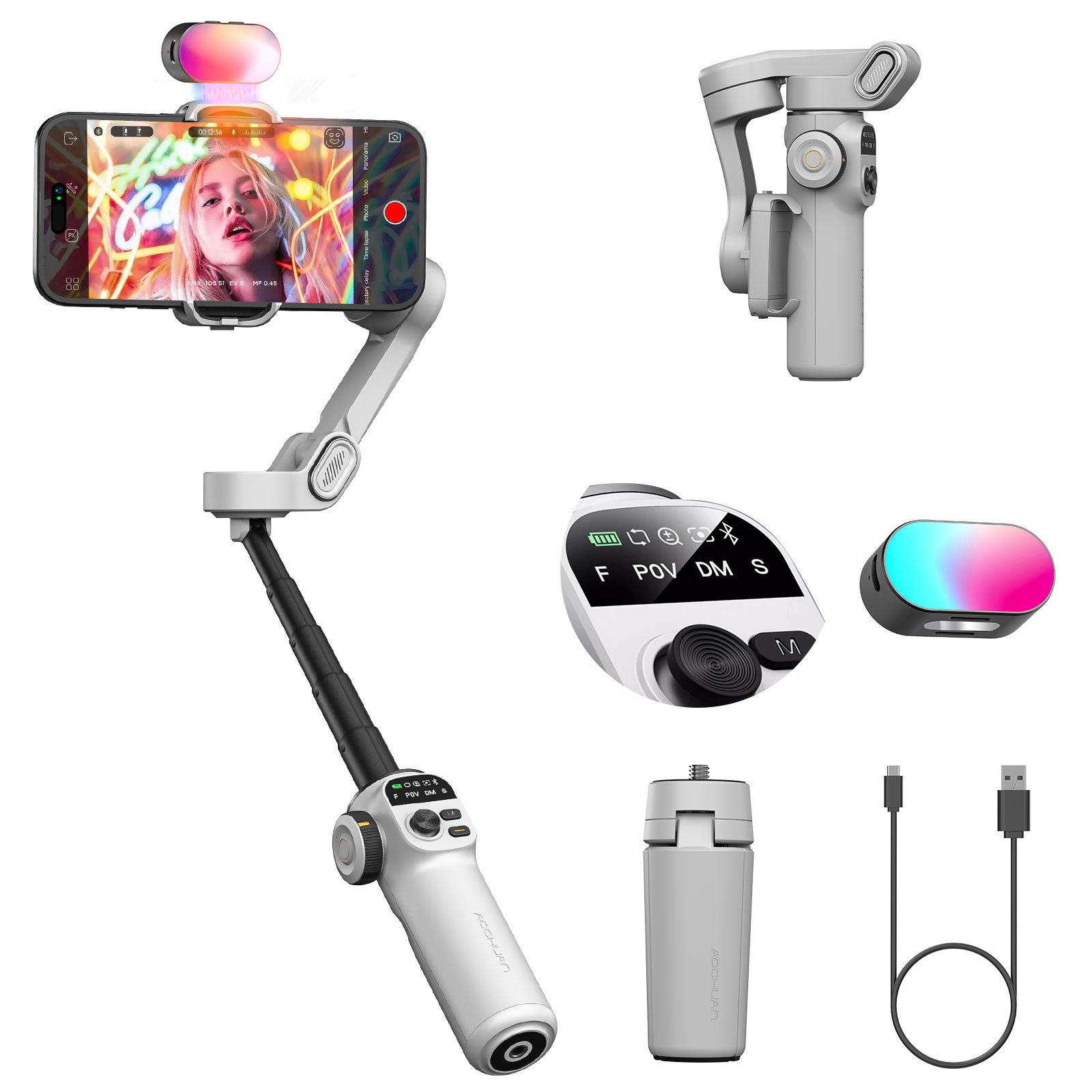 Aochuan Smart X2 Kit White 3 A - огляд і ціна Handheld Stabilizer Gimbal