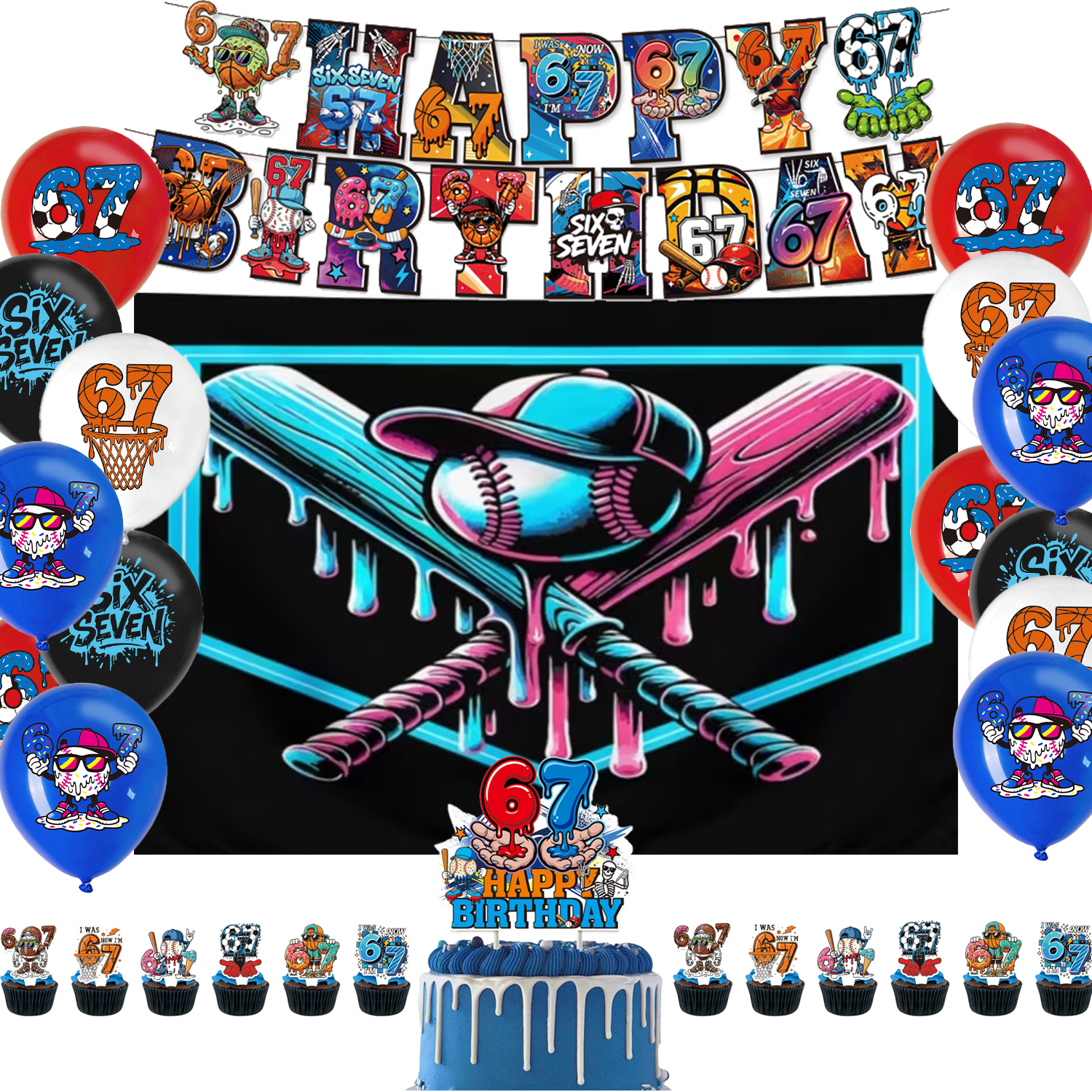67 Baseball Ice Cream Theme Pa - огляд і ціна Photography Sport