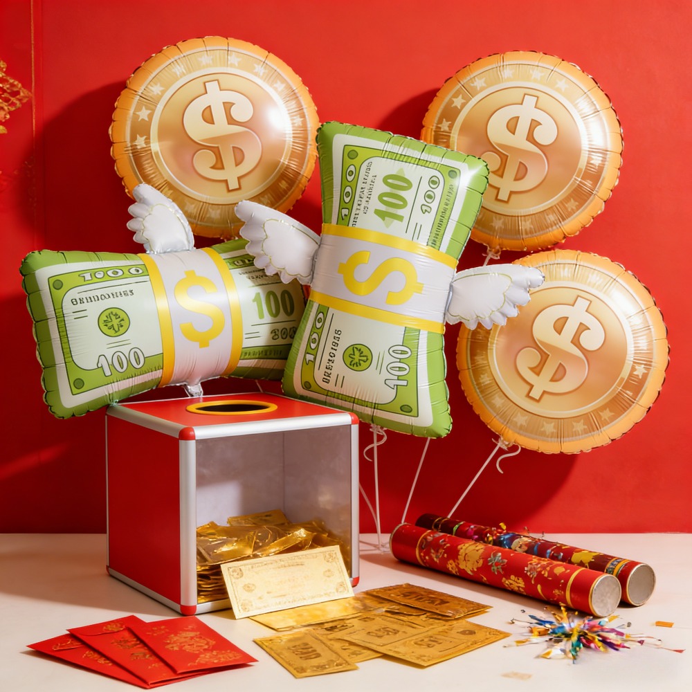 5pcs Money Foil Balloons 100 D - огляд і ціна Photography Prompt