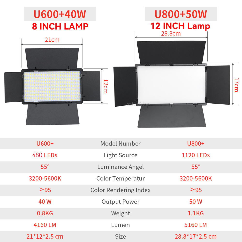 U800 U600 LED Photo Studio Vid - огляд і ціна Video Led Light Panel